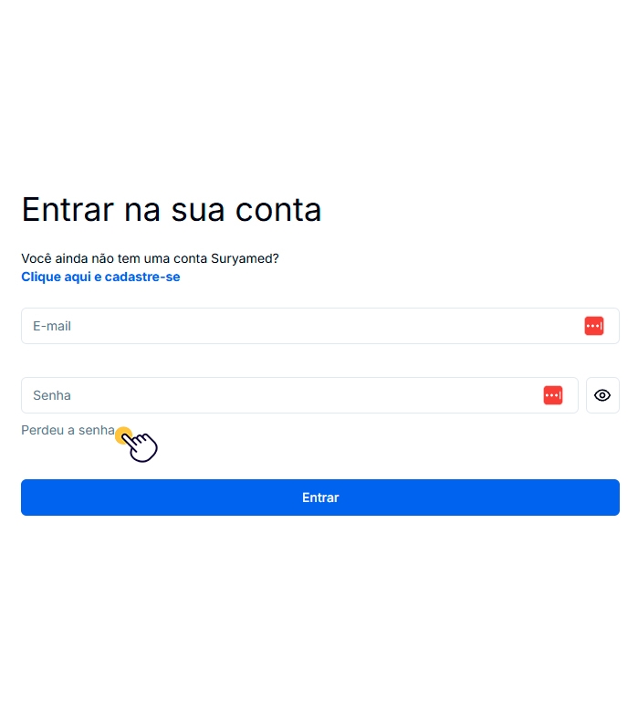 Botão 'Perdeu a senha' na página de login