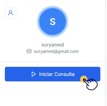 Botão para iniciar consulta na tela do paciente
