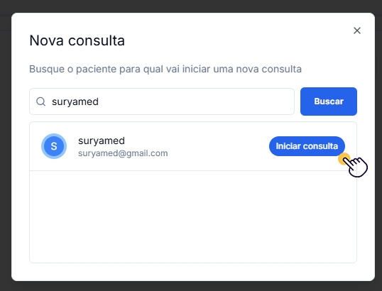 Busca pelo paciente na lista